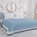 PETTI Artigiani Italiani Zomersprei van katoen, sprei met dubbele ruches, lichte deken voor tweepersoonsbed, laken met volant, lichtblauw, 100% Made in Italy