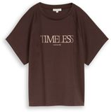 Tom Tailor - Dames t-shirt - Maat S - Vrouwen - Bruin - Modal