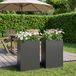 Maison Exclusive - Lot de 2 pots de jardin, couleur noire, dimensions 50 x 20 x 75 cm