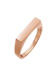 Elli - Ring - Dames Zegel Hoekig Geo Ontwerp Basis in 925 Sterling Zilver - Roségoud