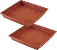 Hega hogar Bloempot Onderschaal - 2x - Terra Cotta - Kunststof - 31 cm