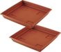Hega hogar Bloempot Onderschaal - 2x - Terra Cotta - Kunststof - 31 cm