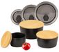 Set de 3 pots de rangement hermétiques en céramique avec couvercles en bois