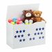 Relaxdays speelgoedkist met deksel - met sterren - 40 x 60 x 30 cm - wit-blauw