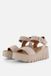 Tamaris Sandalen met sleehak taupe Suede - Dames - Maat 41