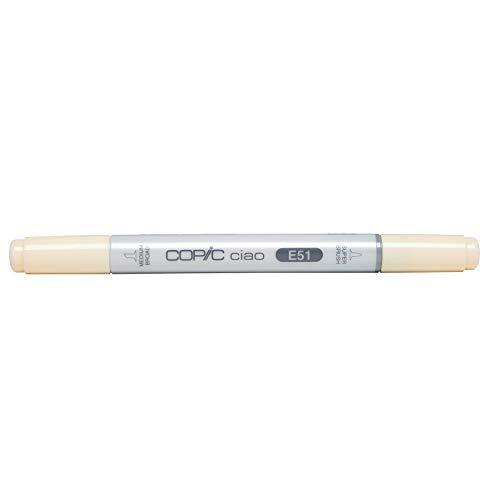 Copic Ciao Marker Type E - 51, Milky White, veelzijdige lay-outmarker, op alcoholbasis, met een middelbrede en een penseelpunt