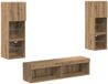vidaXL TV Wand Eenheid 6 stuks Artisan Eiken Bewerkt hout
