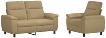 vidaXL - Canapé - 2 places - Marron clair - Tissu