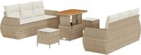 vidaXL Tuinbank Set met Opslag Beige Polyrattan