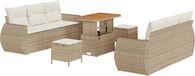 vidaXL Tuinbank Set met Opslag Beige Polyrattan