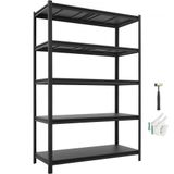 VEVOR Garagerek, metalen rek, 5 verstelbare planken, 1360 kg, multifunctioneel rek voor keuken, dispenser, kelder en badkamer, 123 x 52,2 x 181,3 cm (b x d x h)