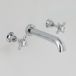 Hudson Reed Rétro Mural Lavabo Robinet 3 Trous Chrome Et Blanc