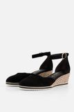 Tamaris Espadrilles Sleehak Zwart Leer Dames Maat 39
