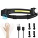 Romon Led-hoofdlamp, USB-hoofdlamp, oplaadbaar, breed, 230 graden, 5 verlichtingsmodi, IPX4 waterdicht, hoofdlampen voor kamperen, hardlopen, vissen, trekking