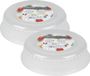 Urban Living Couvercle de micro-ondes - 2x - transparent - plastique - D26,5 x H7 cm