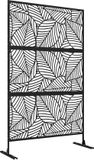 Outsunny Balkonscherm Metaal Zwart 122x45x198cm