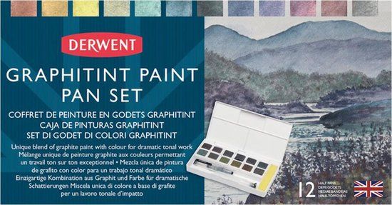 Derwent Graphitint Paint Pan Set with 12 Pans - DGT2305790