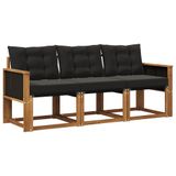 vidaXL - Buiten - bank - set - 3 - st - Naturel - en - Zwart