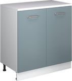 Vicco Keukenkast voor schuine wand R-Line, Blauw-grijs, 80 cm zonder schuine kant met 2 deuren
