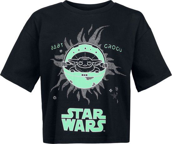 Star Wars Baby Grogu - Oversize Dames Oversized T-shirt - zwart - XXL
