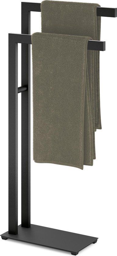 Zack Linea Handdoekrek - Zwart - RVS - Modern