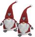 Merkloos G. Wurm Gmbh + Co. Kg 2x stuks pluche gnome/dwerg decoratie poppen/knuffels wit/rood/grijs 16 x 20 x 40 cm