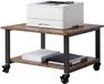 Relaxdays Printertafel op wielen - 32 x 50 x 50 cm - bruin-zwart