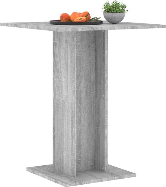 vidaXL Bistrotafel - 60x60x75 cm - Hout - Grijs Sonoma Eikenkleurig