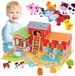 WOOPIE Grande ferme de jeu 18 pièces avec figurines d'animaux