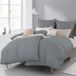 Goodivery Ensemble de housse de couette 2 pièces 135x200 cm Gris Microfibre