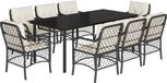 vidaXL Ensemble de jardin 9 pièces polyrattan noir