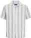 JACK&JONES JORCABANA STRIPE SHIRT SS SN Chemise Homme Blanc Coton Coupe ample Manches courtes Printemps/Été 2024 Casual