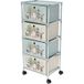 LUPILU® Étagère à roulettes enfant, 35 x 26 x 82,5 cm (bleu clair)