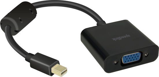 Speedlink SL-170011-BK Mini DisplayPort-naar-VGA-adapter HQ - Audio en video, Vergulde contacten - zwart