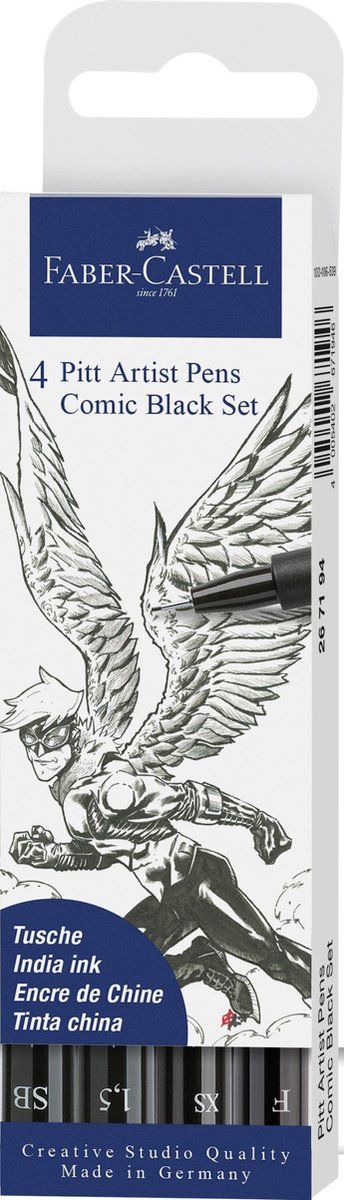 Faber-Castell Pitt Artist Pen Comic Tekenstift Set - Zwart