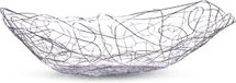 Sans marque Corbeille à fruits rectangulaire argent métal 33 x 19 cm - Panier en fil métallique