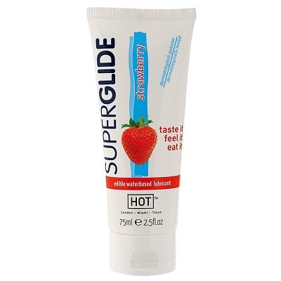 Hot Superglide Glijmiddel Op Waterbasis Strawberry - 4042342001488