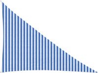 vidaXL Zonneschaduwzeil Driehoekig 3 x 4 x 5 m HDPE Blauw en Wit
