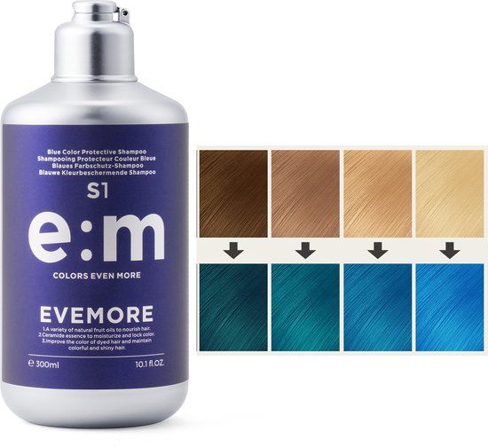 EVEMORE Semi-Permanente Haarkleuringsshampoo - Blauw - 300ml