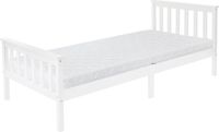 ML-Design Bedframe eenpersoonsbed 90x200cm dennenhout wit met lattenbodem