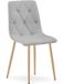LEOBERT LIBRA Chaise de salle à manger – Tissu gris clair – Pieds en bois – Assise rembourrée confortable – Design moderne – Pour salon, cuisine et salle à manger – Max. 110 kg