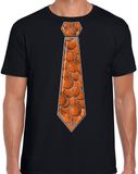Bellatio Decorations Cadeau T-shirt voor heren - basketbal stropdas - zwart - tennis sport fan S