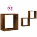 vidaXL Étagères murales cube 2 pcs 30x15x30 cm chêne fumé