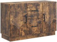 vidaXL Dressoir met lade Gerookt eiken 89 x 34,5 x 57 cm Bewerkt hout