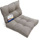 Beautissu Set Loungekussen Outdoor – Zitkussen 50x50 cm & rugkussen 50x40 cm – Lichtgrijs