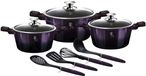 Berlinger Haus Purple Eclipse Collectie Batterie de cuisine - 10 Pièces - Fonte d'aluminium - Revêtement Titane