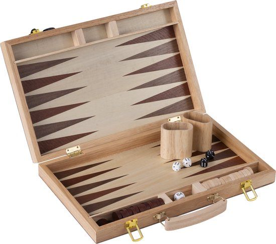 Engelhart Longfield Games Backgammon 15 Inch - Ingelegd Hout - Engelhart - Luxe Uitgave