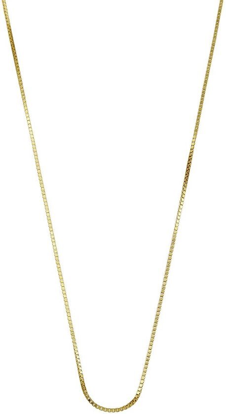 Lucardi Dames Ketting venetiaanschakel 0,7mm - 14 karaat goud - Ketting - Cadeau - 38 cm - Geelgoud