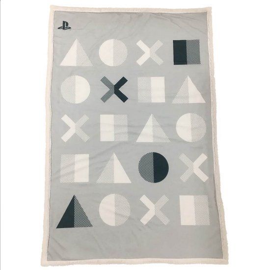 LYO Sony - Playstation Controller Keys Sherpa Deken Grijs/Wit 100x150 cm