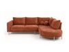Terracotta Velours Texturé Canapé d'angle droit 5 places